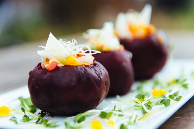 Biet gevuld met wilde rijst