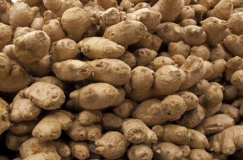 Een stapel gemberwortels