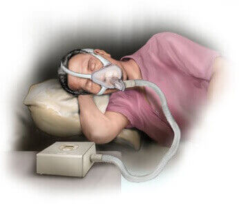 man slaapt met zuurstofmasker