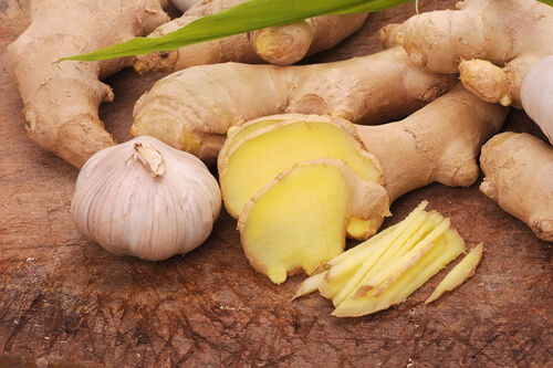Een platte buik met gember