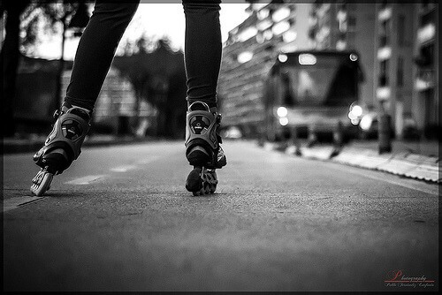 Rollerbladen om gelukkiger te worden