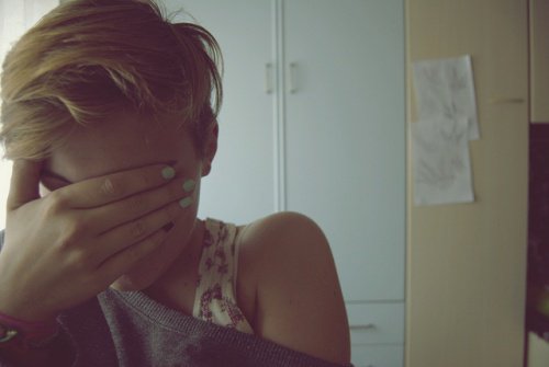 Vrouw met angstgevoelens