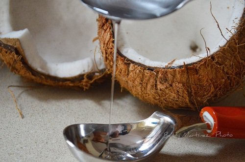 Lepel met Kokoswater