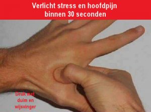 Acupressuur om hoofdpijn en stress te genezen
