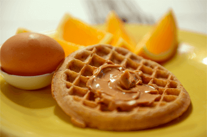 Wafel met Pindakaas