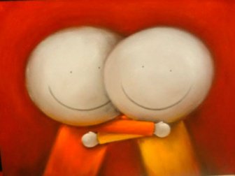Poppetjes omhelzen elkaar