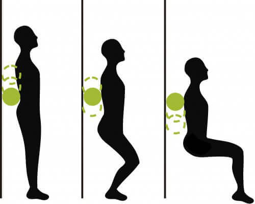 Kniepijn verjagen met squats tegen de muur