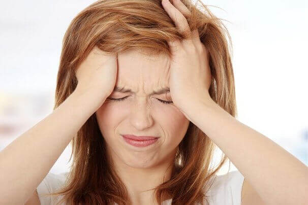 Vrouw met migraine