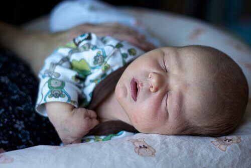 slapende baby