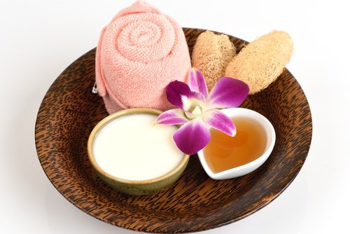 Crème en honing voor de huid