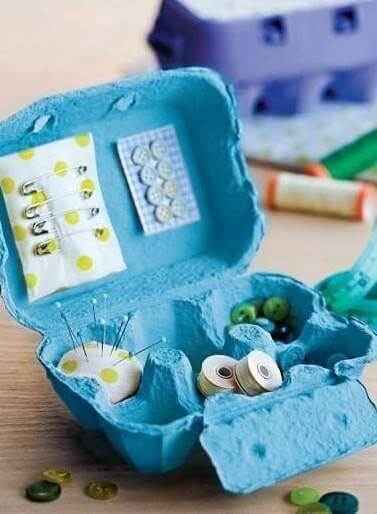 Naaigerei Opbergen in Eierdoos