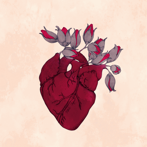 een hart met bloemen