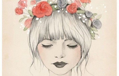 meisje met gesloten ogen