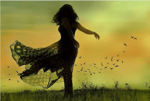 Vrouw in Veld