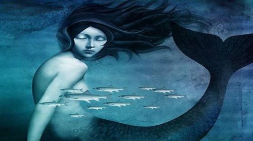 zeemeermin met vissen