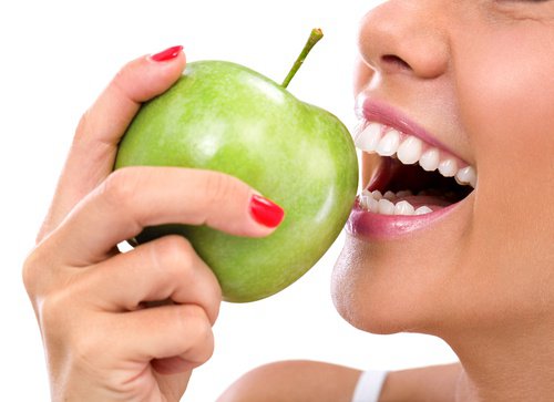 gezichtsmasker van appel groene appel