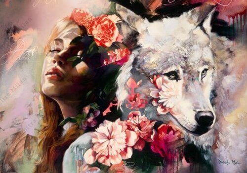 Vrouw en wolf