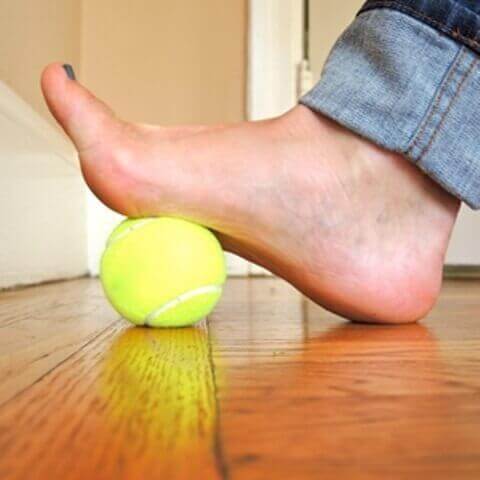 Oefening met tennisbal