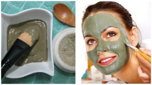 Groen gezichtsmasker om acne te verwijderen