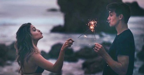 Man en vrouw met sterretjes