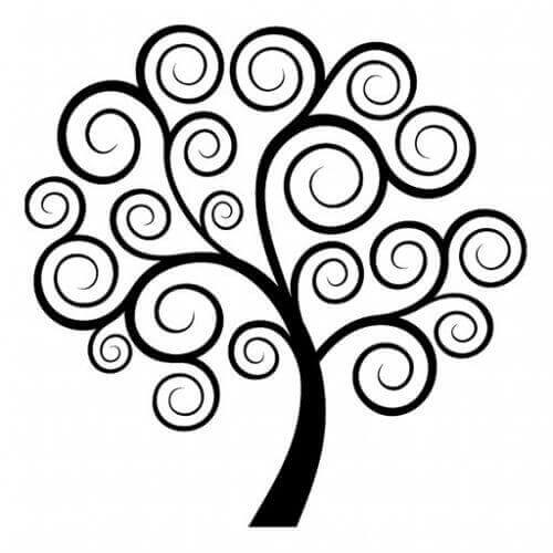 spiralen in de vorm van een boom