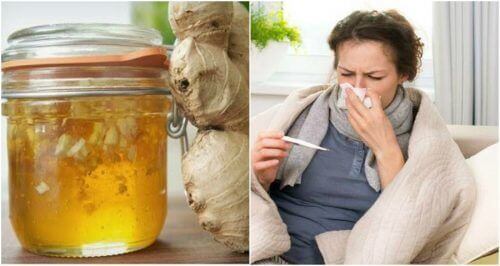Siroop met honing en gember om verkoudheden te bestrijden
