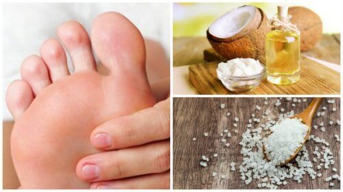 Je voeten scrubben met kokosolie en zout