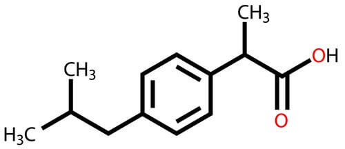 Ibuprofen chemische samenstelling