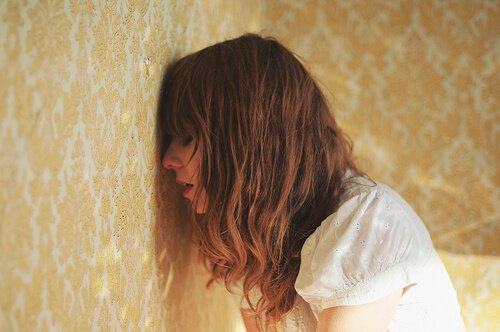 Vrouw met een depressie door stress