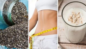 Smoothie voor gewichtsverlies met peer, chiazaad en haver