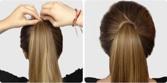 Meisje met een hoge paardenstaart