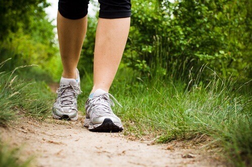 Vrouw die dagelijks in wandeling maakt in de natuur