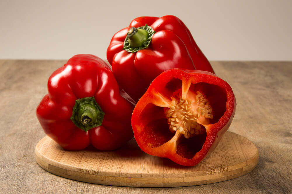 Rode paprika bevordert de productie van collageen