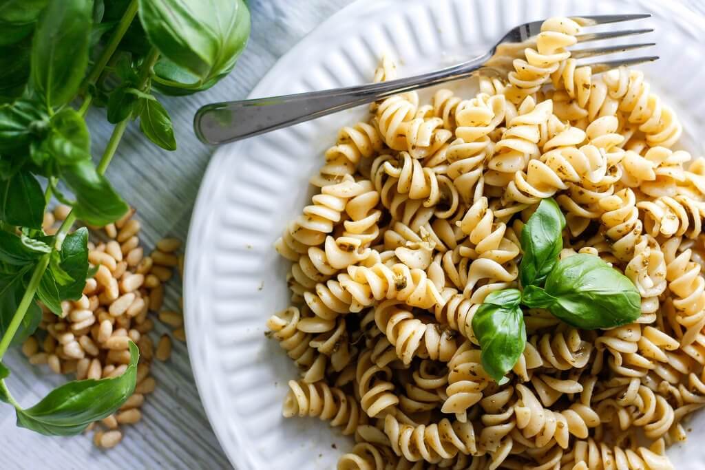 Pasta op bord