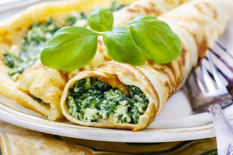 Wraps met spinazie