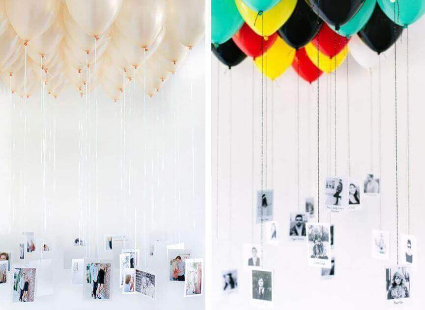 Versieren met ballonnen: ballonnen met foto's