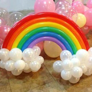 Versieren met ballonnen: regenboog