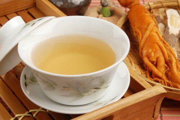 Thee gemaakt van ginseng