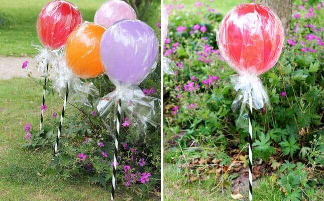 Versieren met ballonnen: in de vorm van lolly's