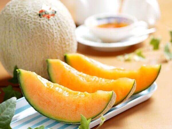 Gesneden cantaloupe
