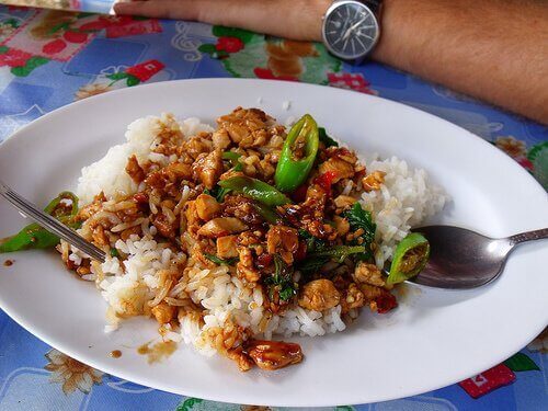 Chinese rijst met kip en honing