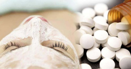 Gezichtsmasker met aspirine bij zonnebrand