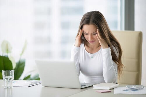Vrouw met veel stress