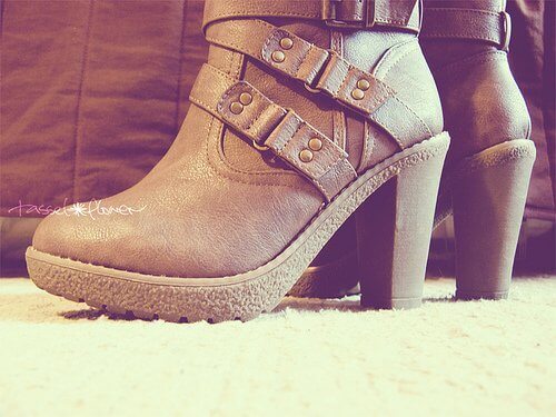 bruine schoen met hak