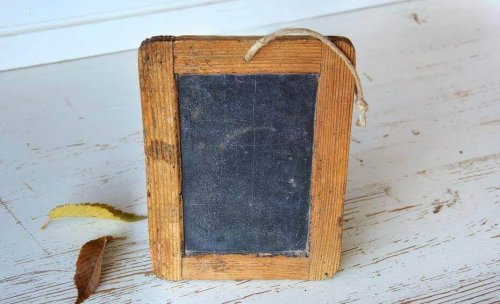 Lijst gemaakt met een krijtbord