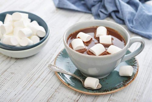 warme chocolademelk met marshmallows