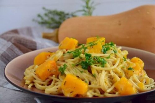 Probeer dit heerlijke recept van spaghetti met pompoen!