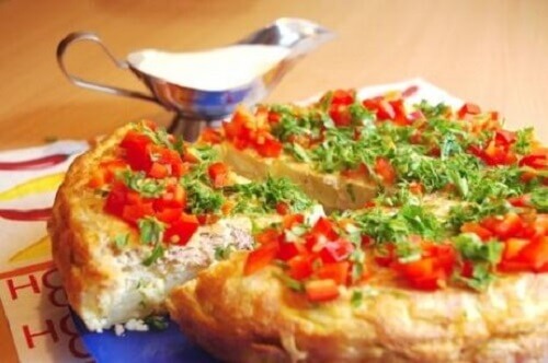 Hoe maak je een Franse omelet met kaas en ham