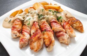 Een recept voor gevulde kip met bieslook, roomkaas en knoflook