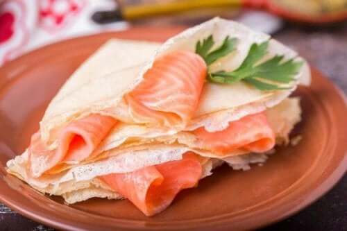 Hapjes met gerookte zalm